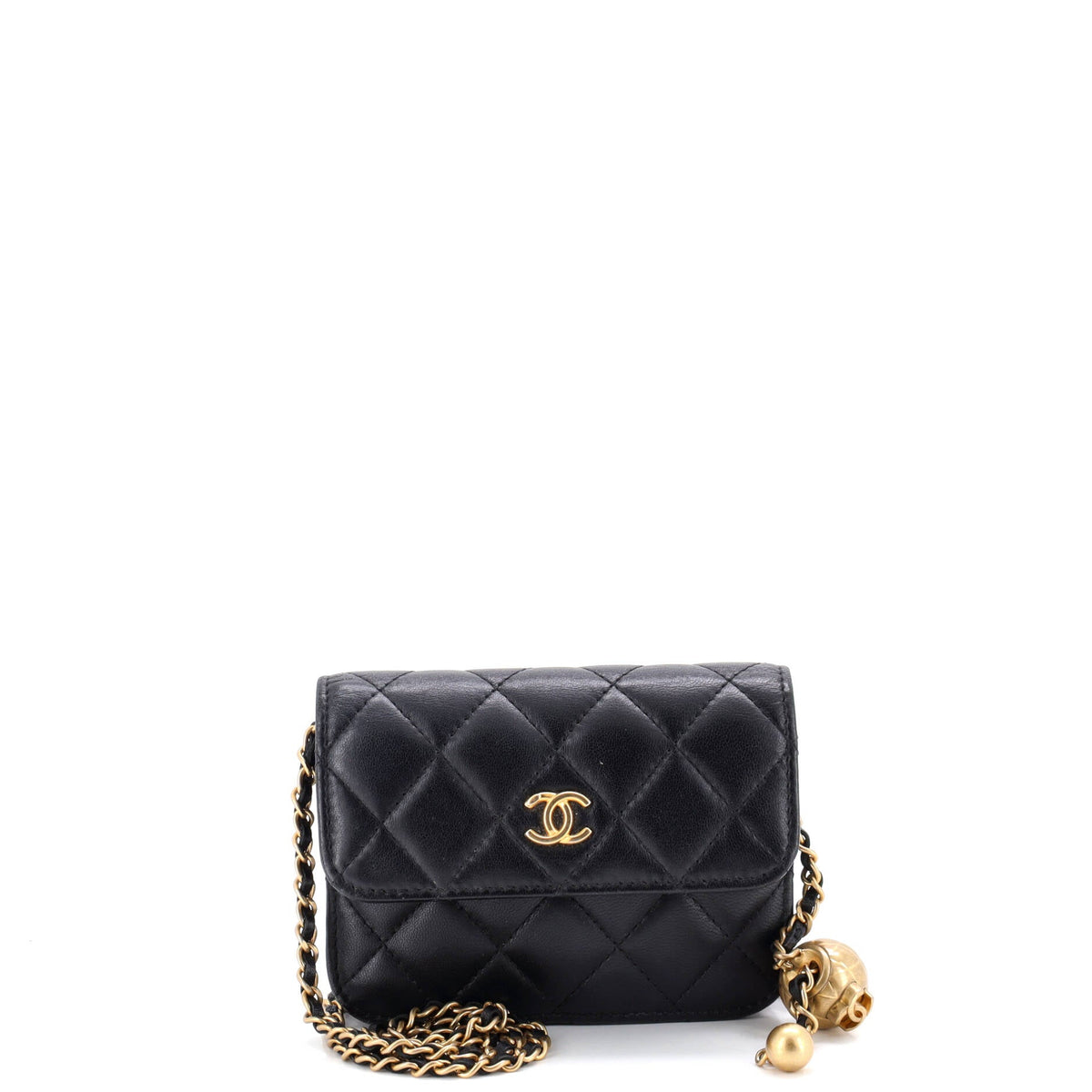 Chanel CHANEL Pearl Crush Flap Clutch with Chain Quilted Lambskin Mini