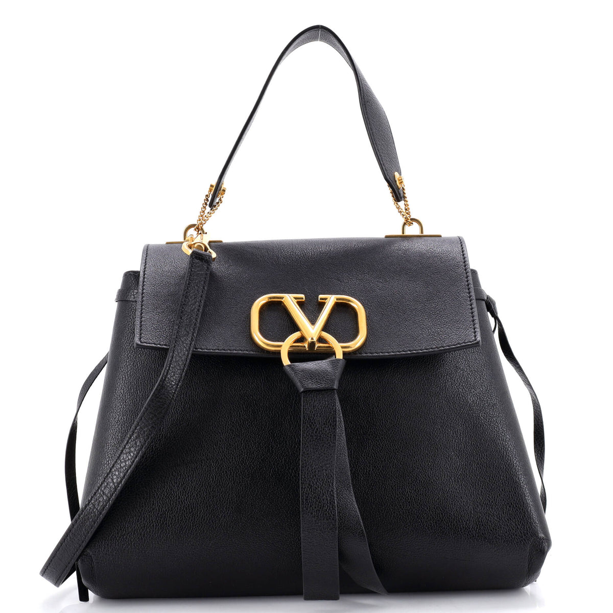 Valentino VALENTINO GARAVANI VRing Top Handle Satchel Leather Small