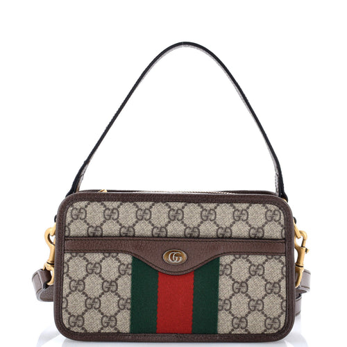 GUCCI Ophidia Top Handle Camera Bag GG Coated Canvas Small