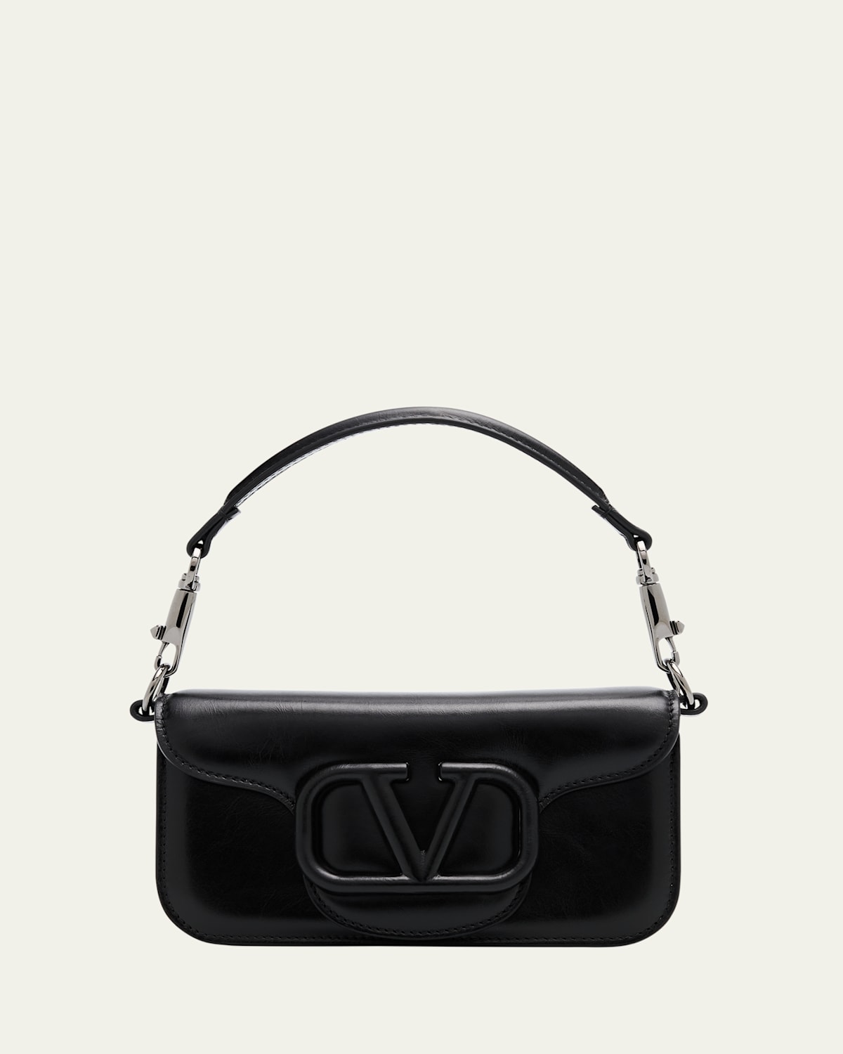 Valentino Loco Small VLOGO Glossy Leather Shoulder Bag