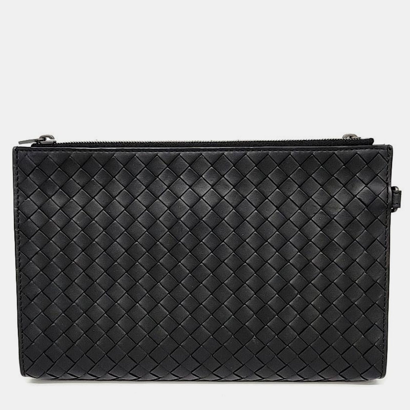 Bottega Veneta schwarze Leder Clutch