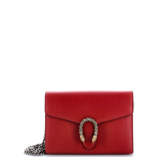 GUCCI Dionysus Chain Wallet Leather with Embellished Detail Small