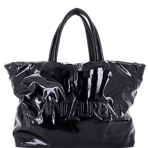 Logo Tote Padded Patent Leather Maxi