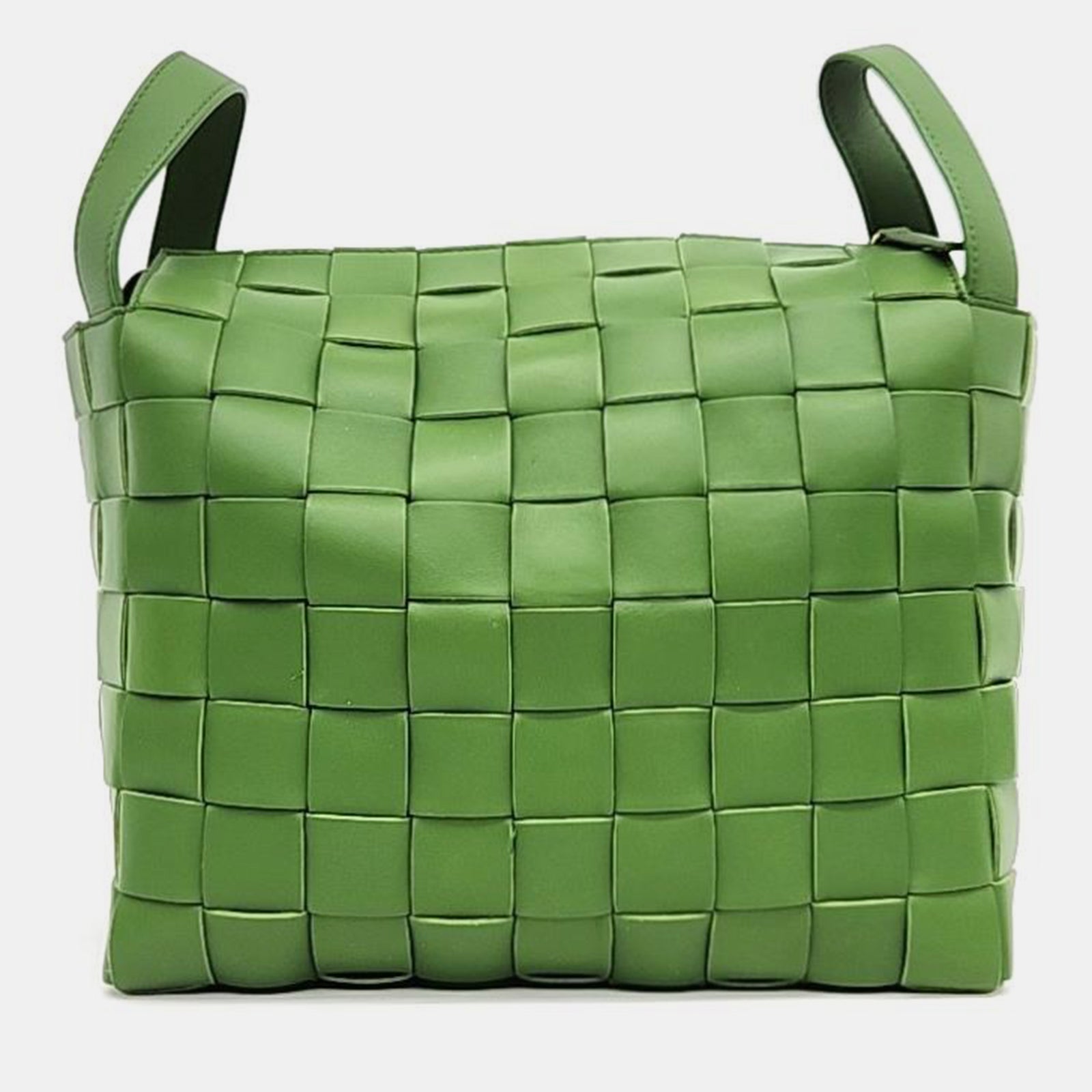 Bottega Veneta Green Leather Bowling Cassette Shoulder Bag