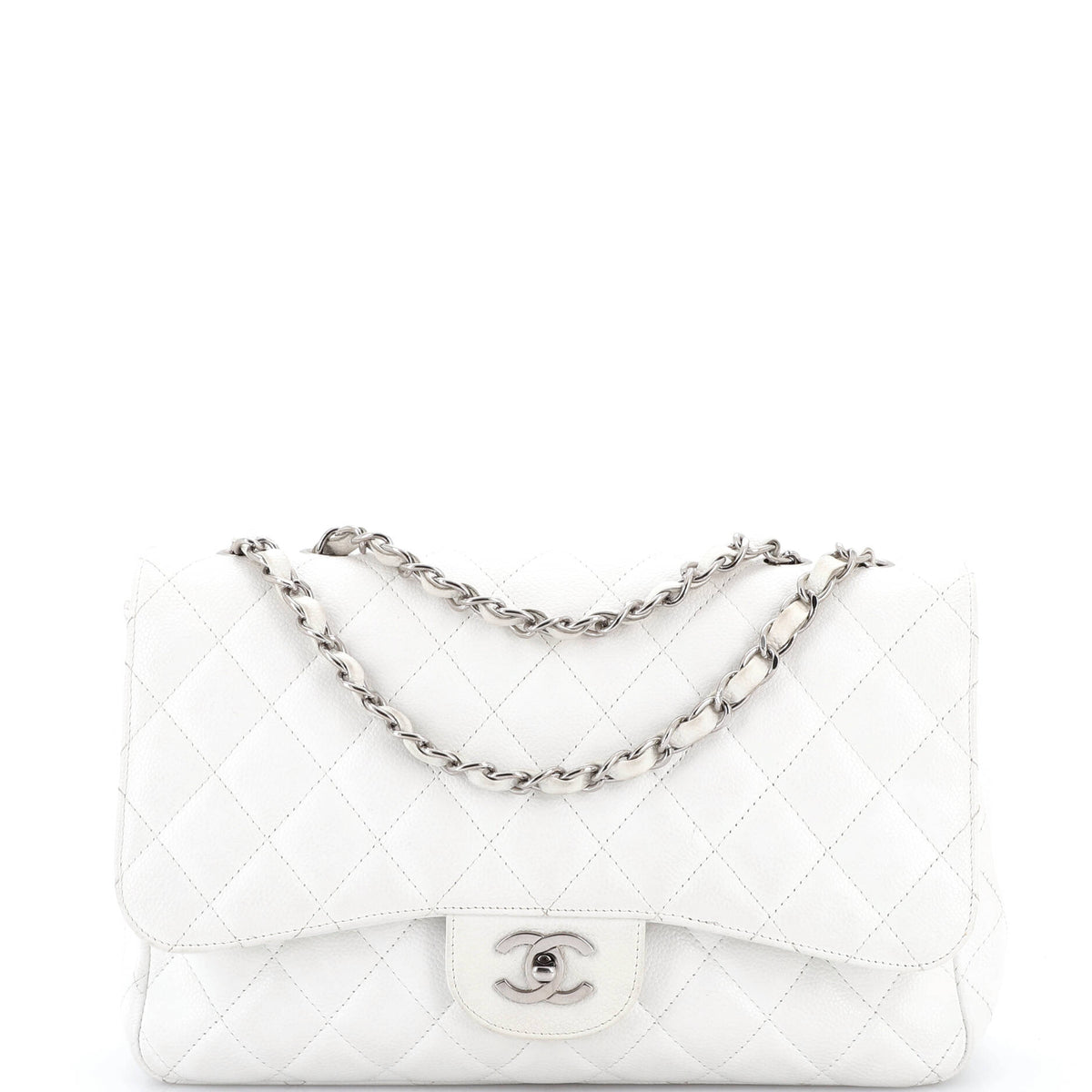Chanel CHANEL Classic Single Flap Bag Quilted Caviar Jumbo