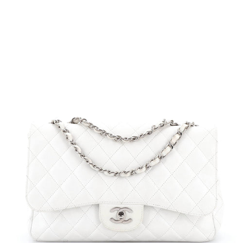 CHANEL Classic Single Flap Bag Quilted Caviar Jumbo