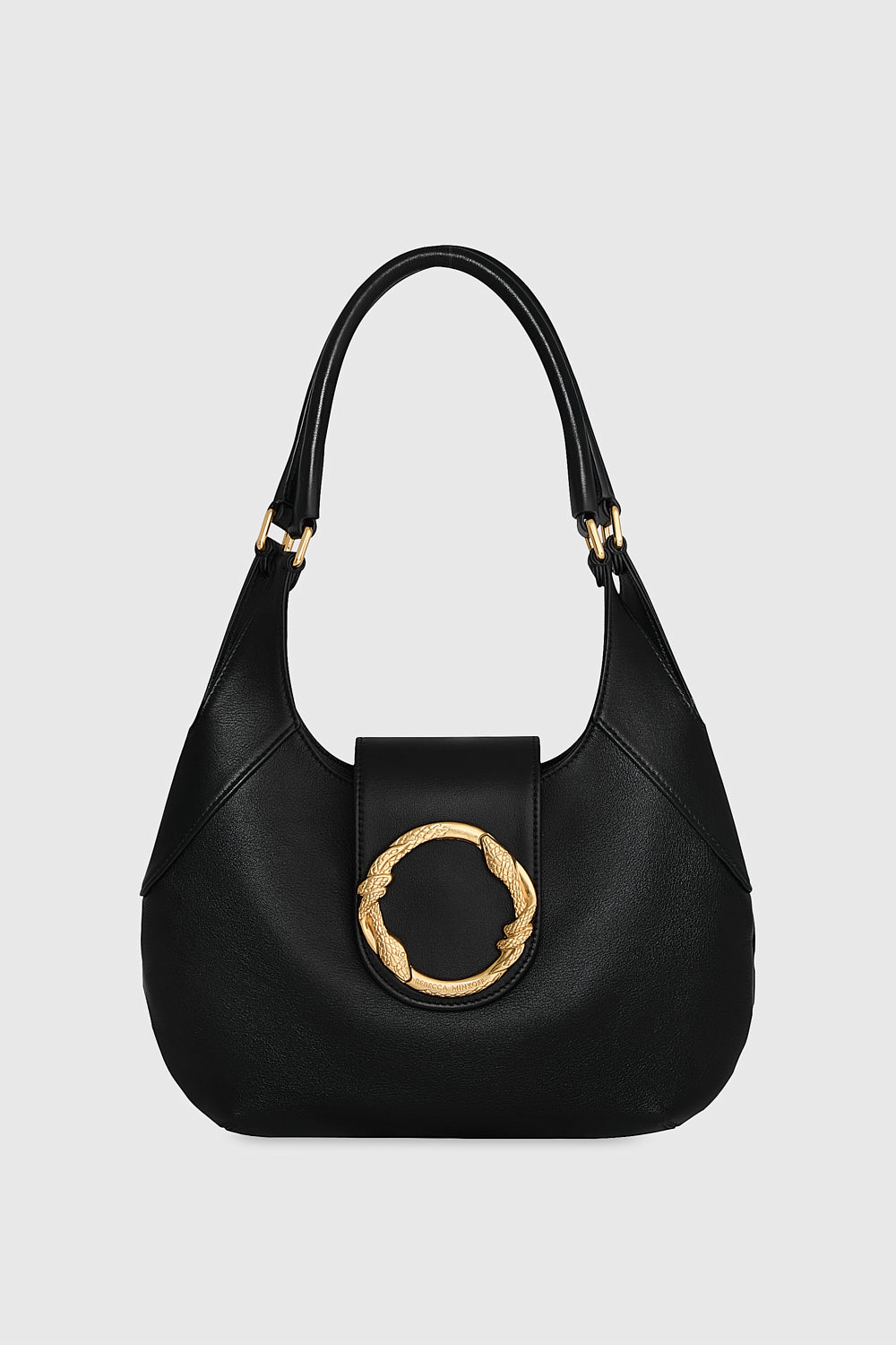 Rebecca Minkoff Snake Ring Crescent Shoulder Bag In Black