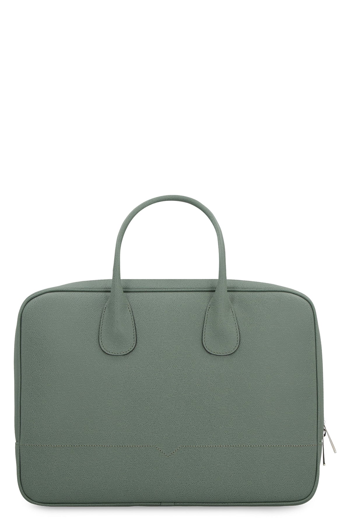 Valextra Men's My Logo Leather Briefcase in Green | MBML0094028LRL99 Color VMU
