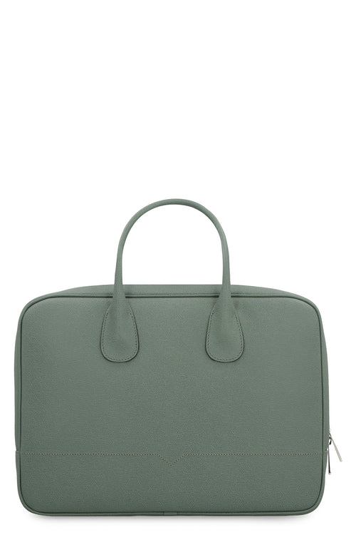 Men's My Logo Leather Briefcase in Green | MBML0094028LRL99 Color VMU