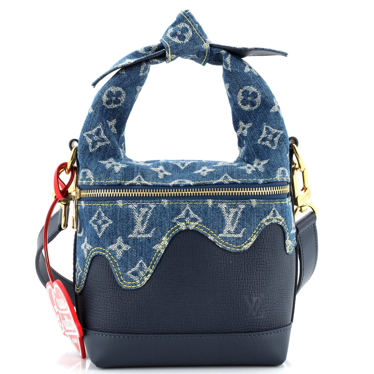 Louis Vuitton Japanese Cruiser Handbag Monogram Denim and Taurillon Leather