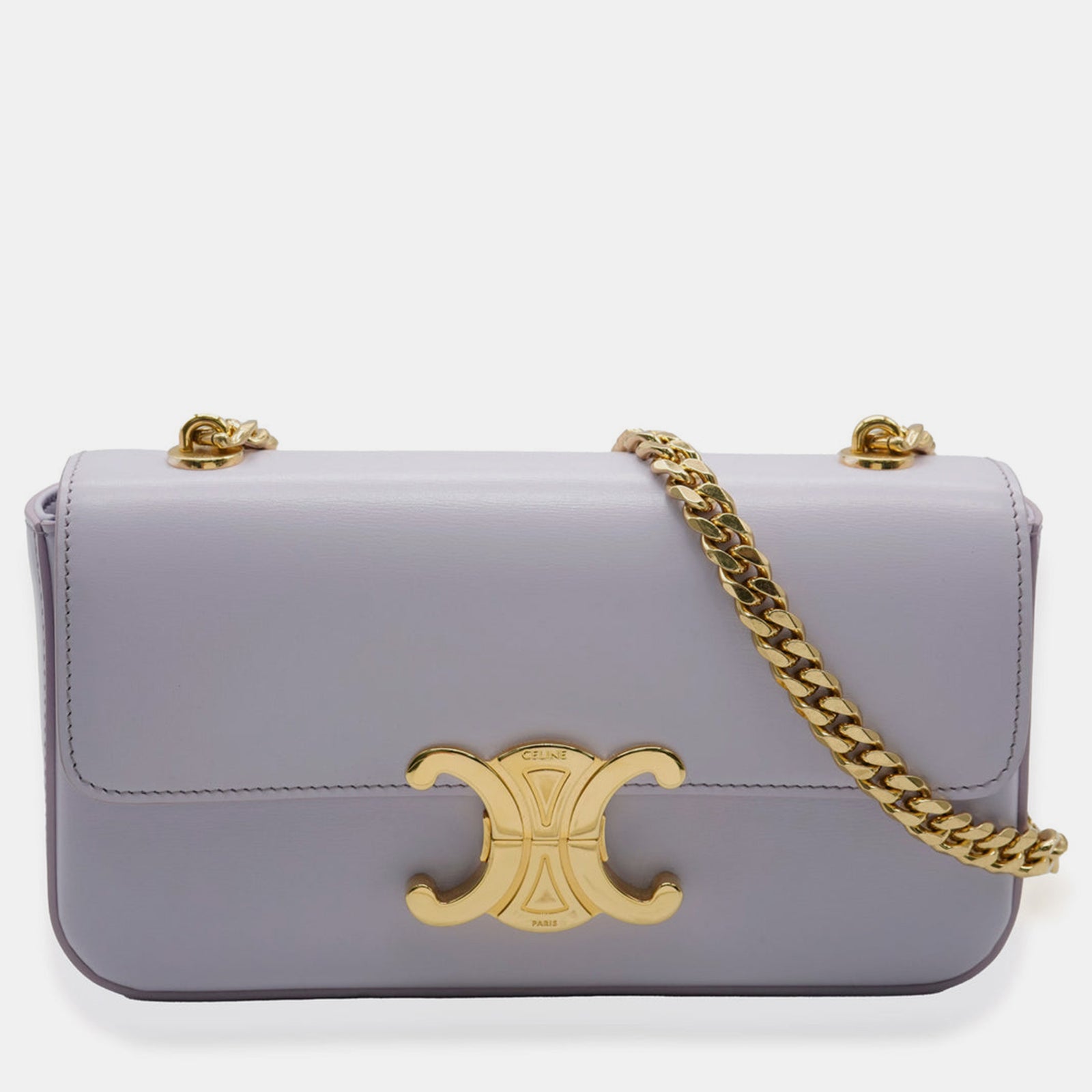 Celine Lavender Calfskin Triomphe East West Chain Bag