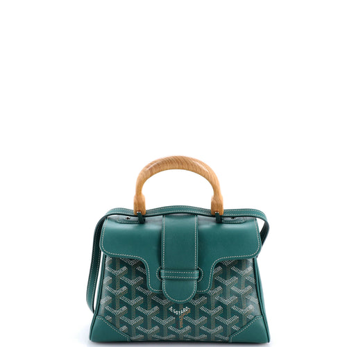 GOYARD Saigon Top Handle Bag Coated Canvas with Leather Mini