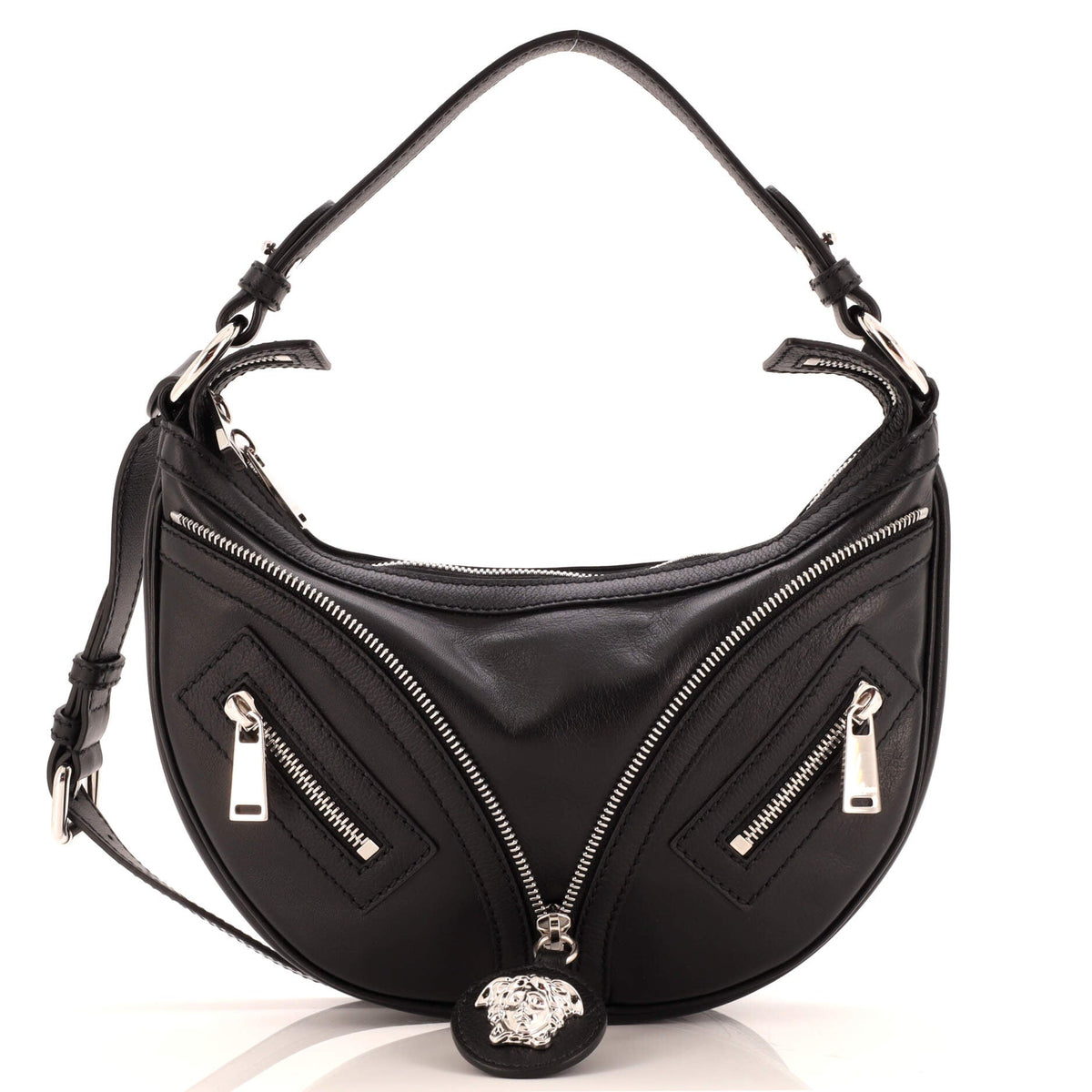 Versace VERSACE Repeat Hobo Leather Small