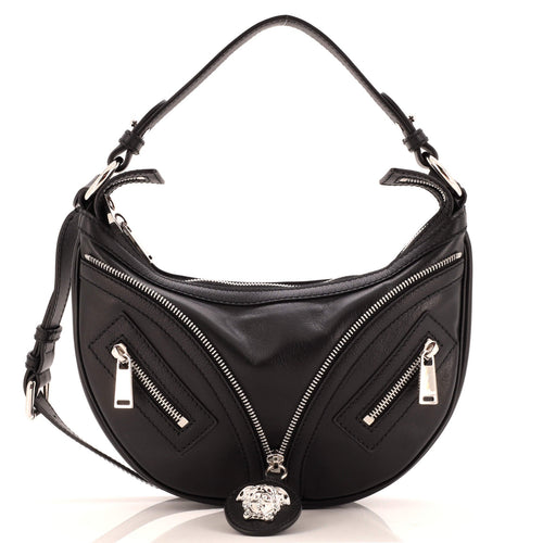 VERSACE Repeat Hobo Leather Small