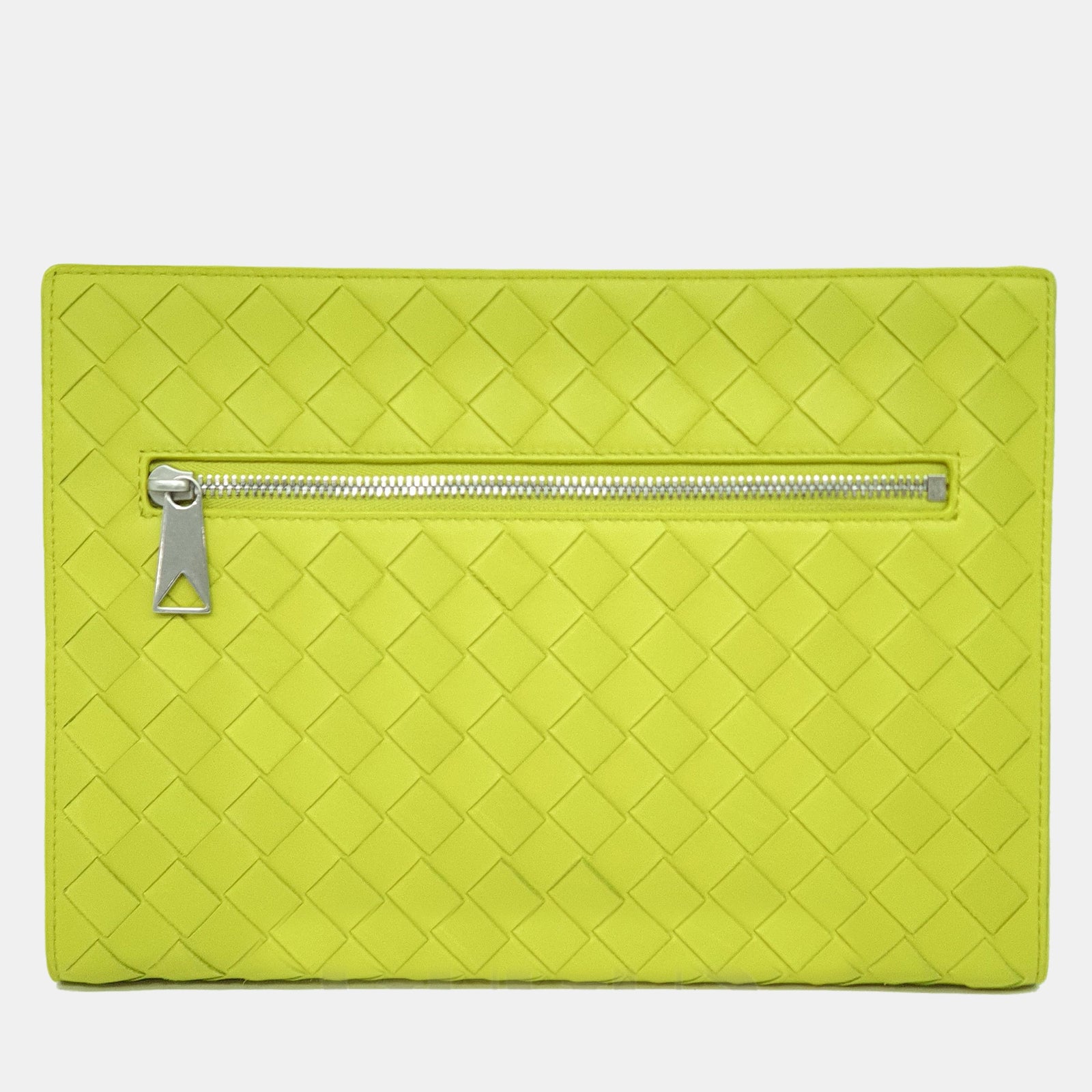 Bottega Veneta Pochette en cuir intrecciato vert