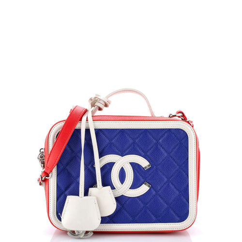 CHANEL Filigree Vanity Case Quilted Caviar Medium