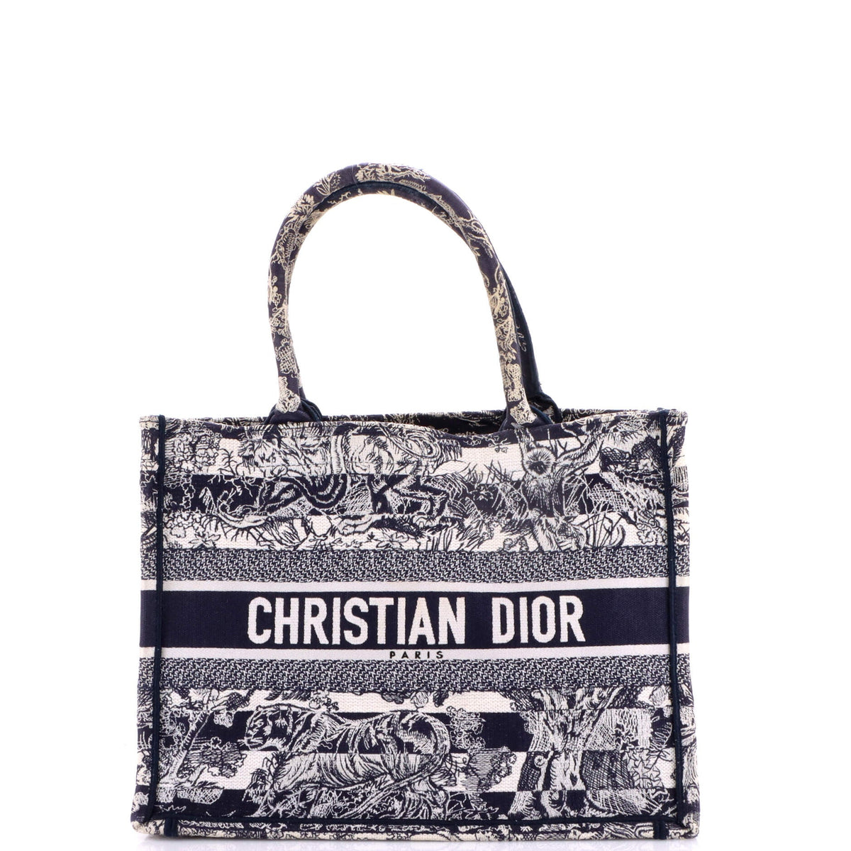 Christian Dior Book Tote Embroidered Canvas Medium