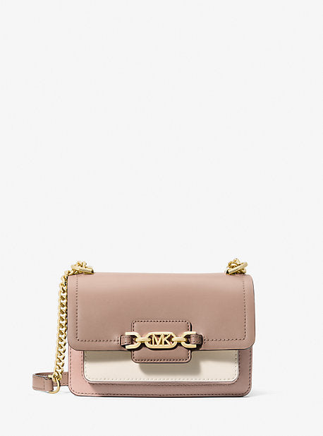 Michael Kors MK Heather Extra-Small Color-Block Leather Crossbody Bag - Pink - Michael Kors