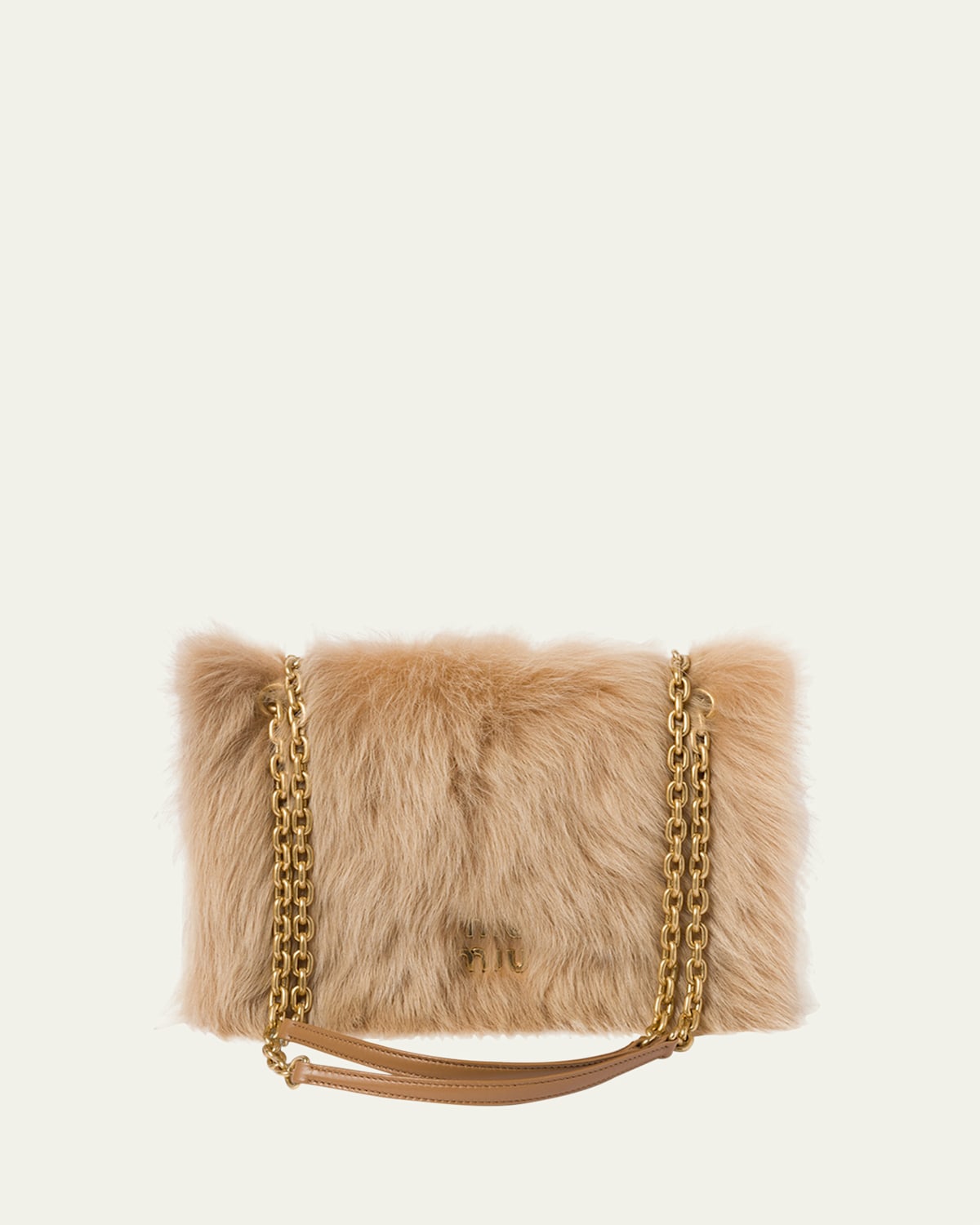 Miu Miu Shearling Flap Chain Shoulder Bag