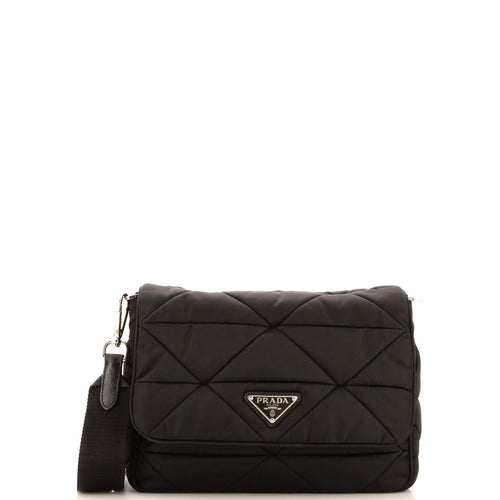 PRADA Padded Flap Shoulder Bag Quilted Tessuto