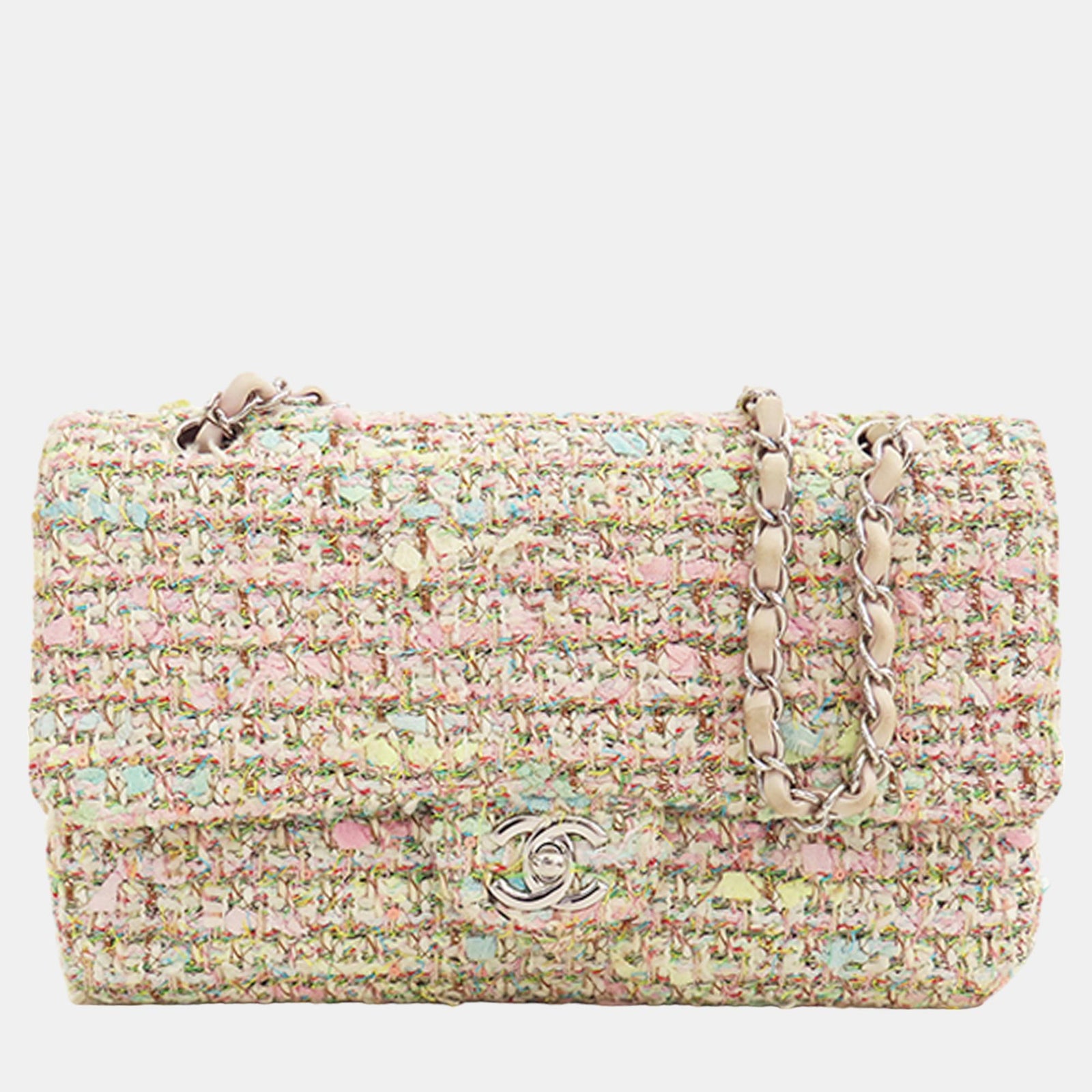 Chanel Multicolour Medium Classic Tweed Double Flap