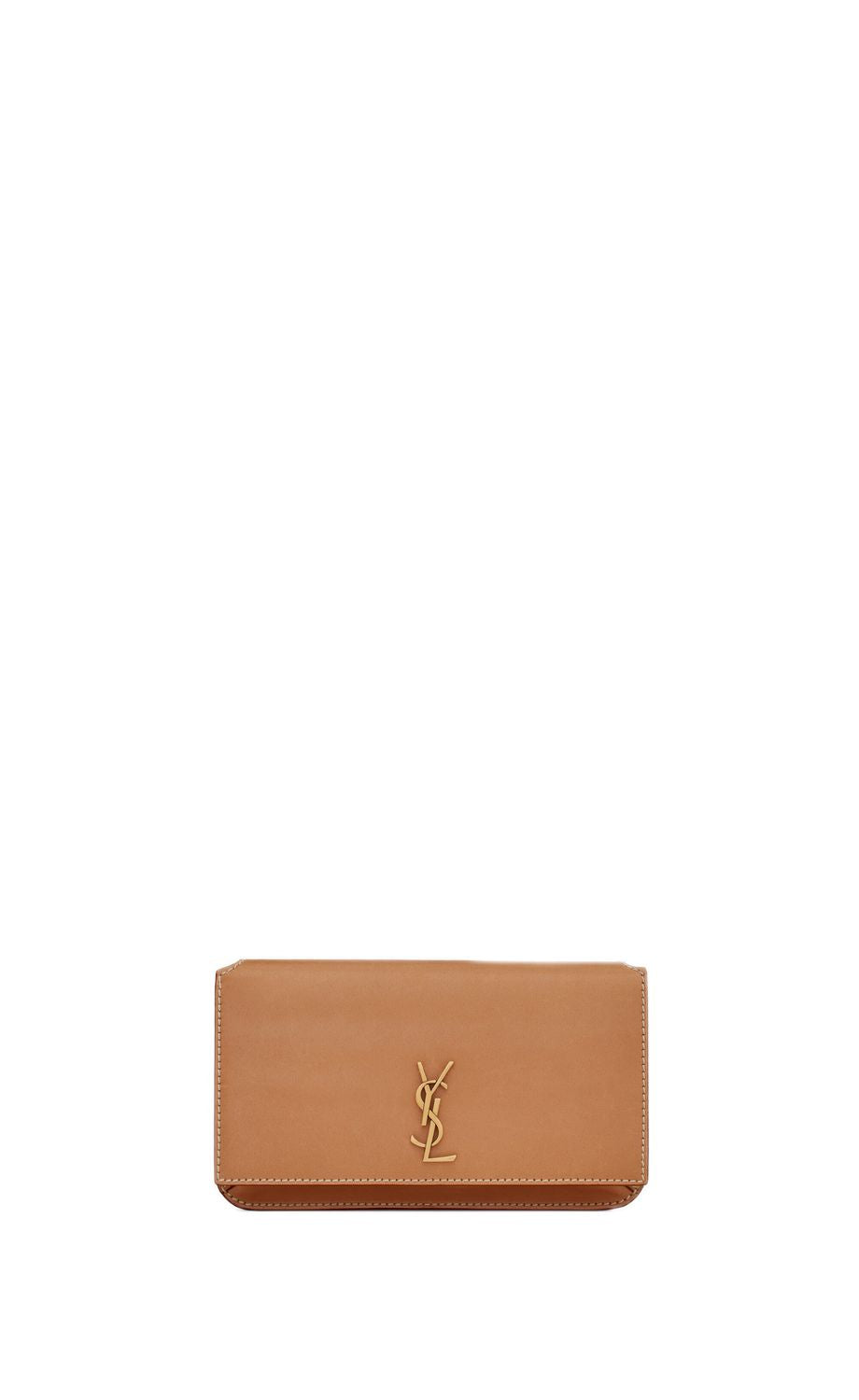Saint Laurent Women's Ysl Phone Holder Mo. Masoil C/ in Vintage Brown Gold | 635095BWR6W2725