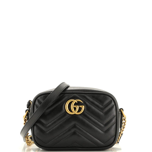 GUCCI GG Marmont Shoulder Bag Matelasse Leather Mini