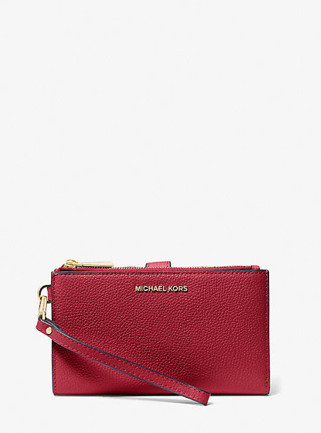 Michael Kors MK Adele Leather Smartphone Wallet - Red - Michael Kors