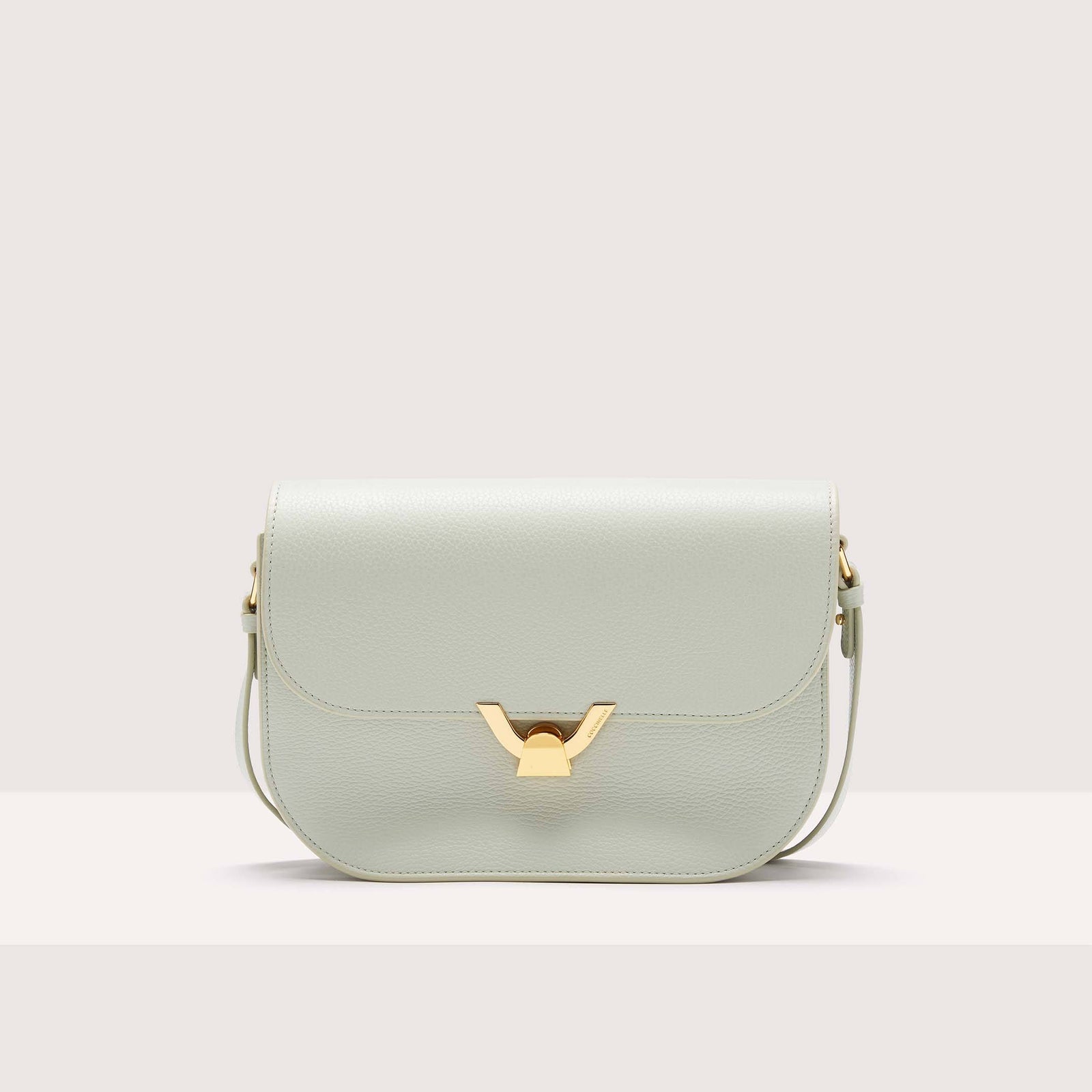 Coccinelle Grained Leather Crossbody Bag Dew Medium