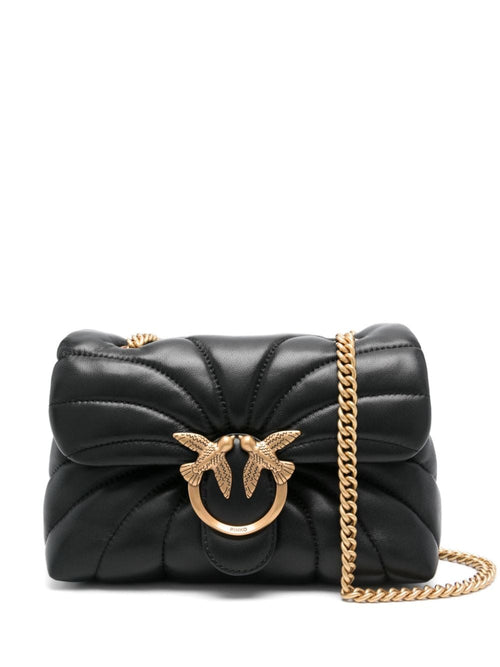 Women's Quilted Black Leather Shoulder Bag in Nero/Gold | Size UNI | 100039 Color A1EXZ99Q