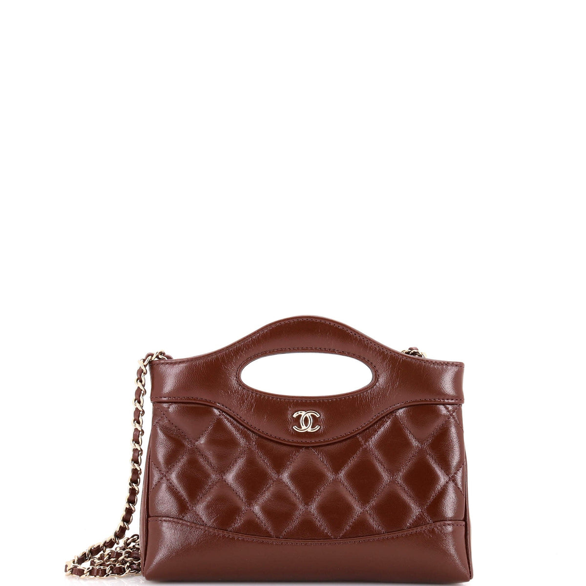 Chanel CHANEL 31 Shopping Bag Clutch with Chain Quilted Lambskin Small