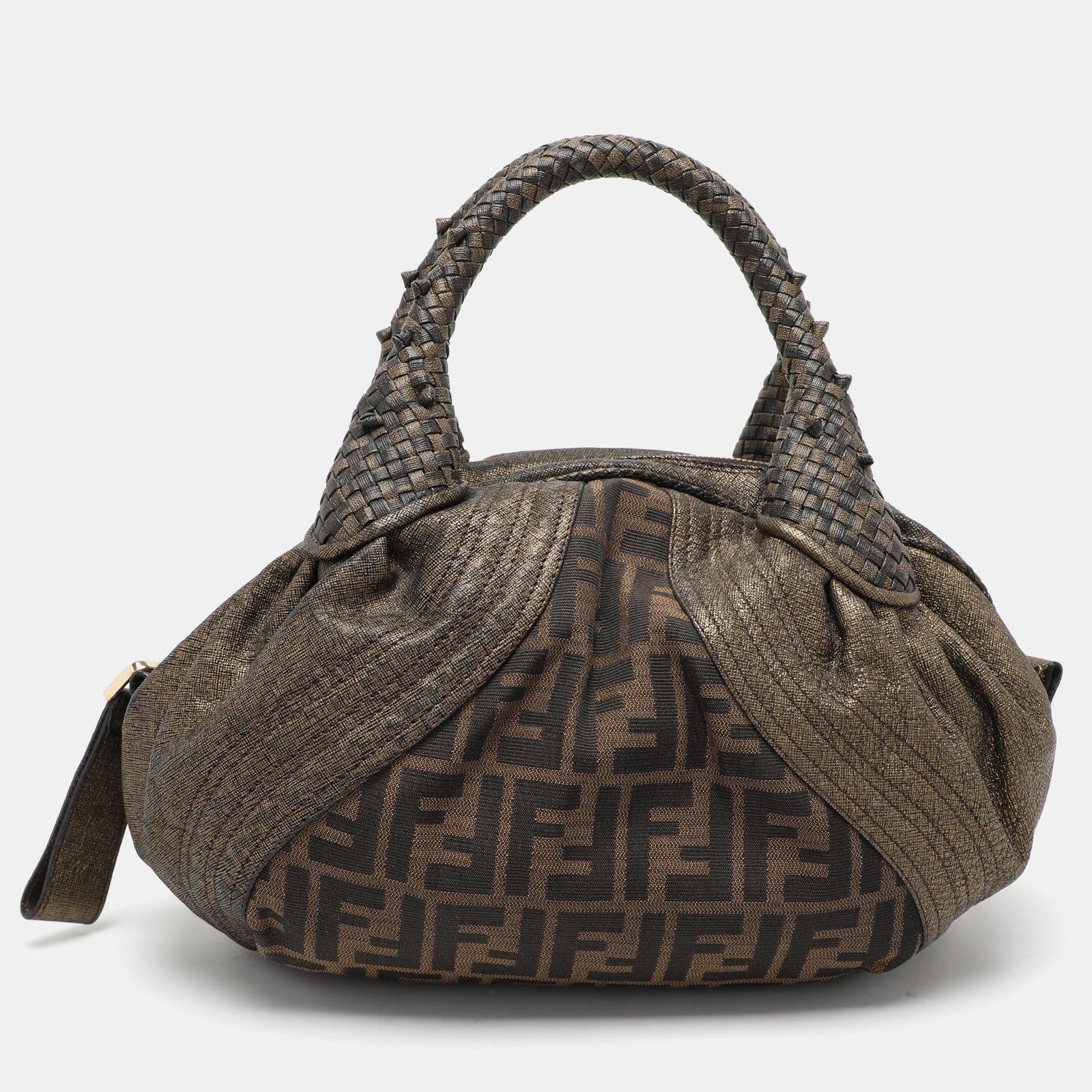 Fendi Tobacco Zucca Canvas and Leather Baby Spy Bag