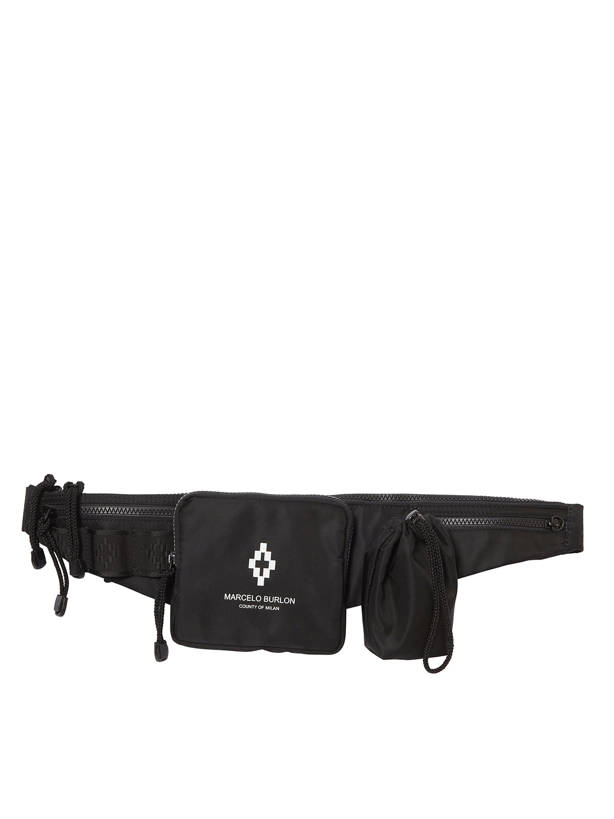 Marcelo Burlon Men's Fanny Cross Print Belt Pack in Black | Size UNICA | XNA019853129-0810 Color Black