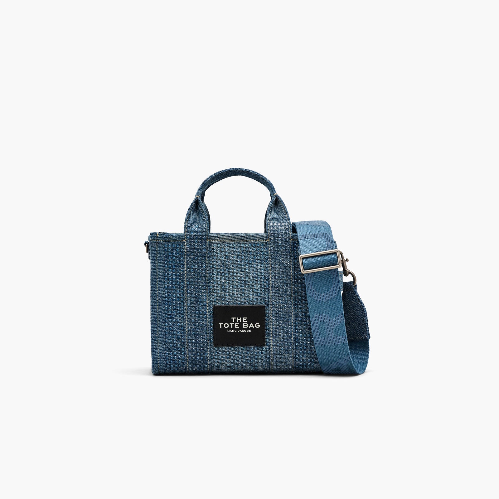 Marc Jacobs The Crystal Denim Small Tote Bag in Light Blue Crystal