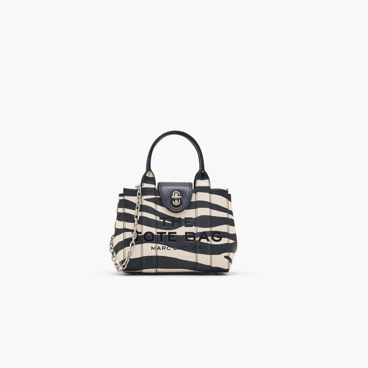 Marc Jacobs The Zebra Turnlock Crossbody Tote Bag in Black/White