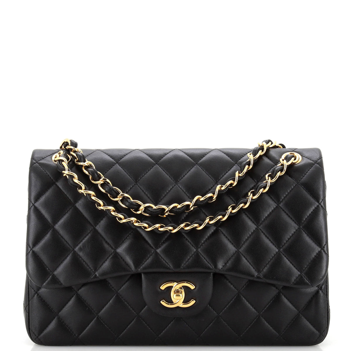 Chanel CHANEL Classic Double Flap Bag Quilted Lambskin Jumbo