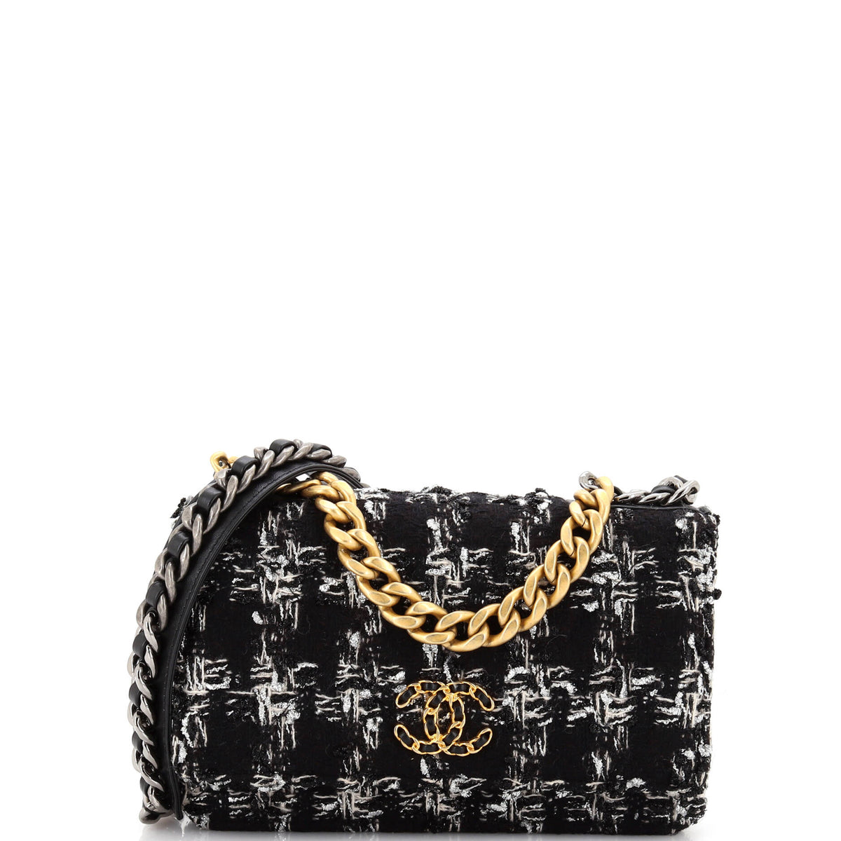 Chanel CHANEL 19 Wallet on Chain Quilted Tweed