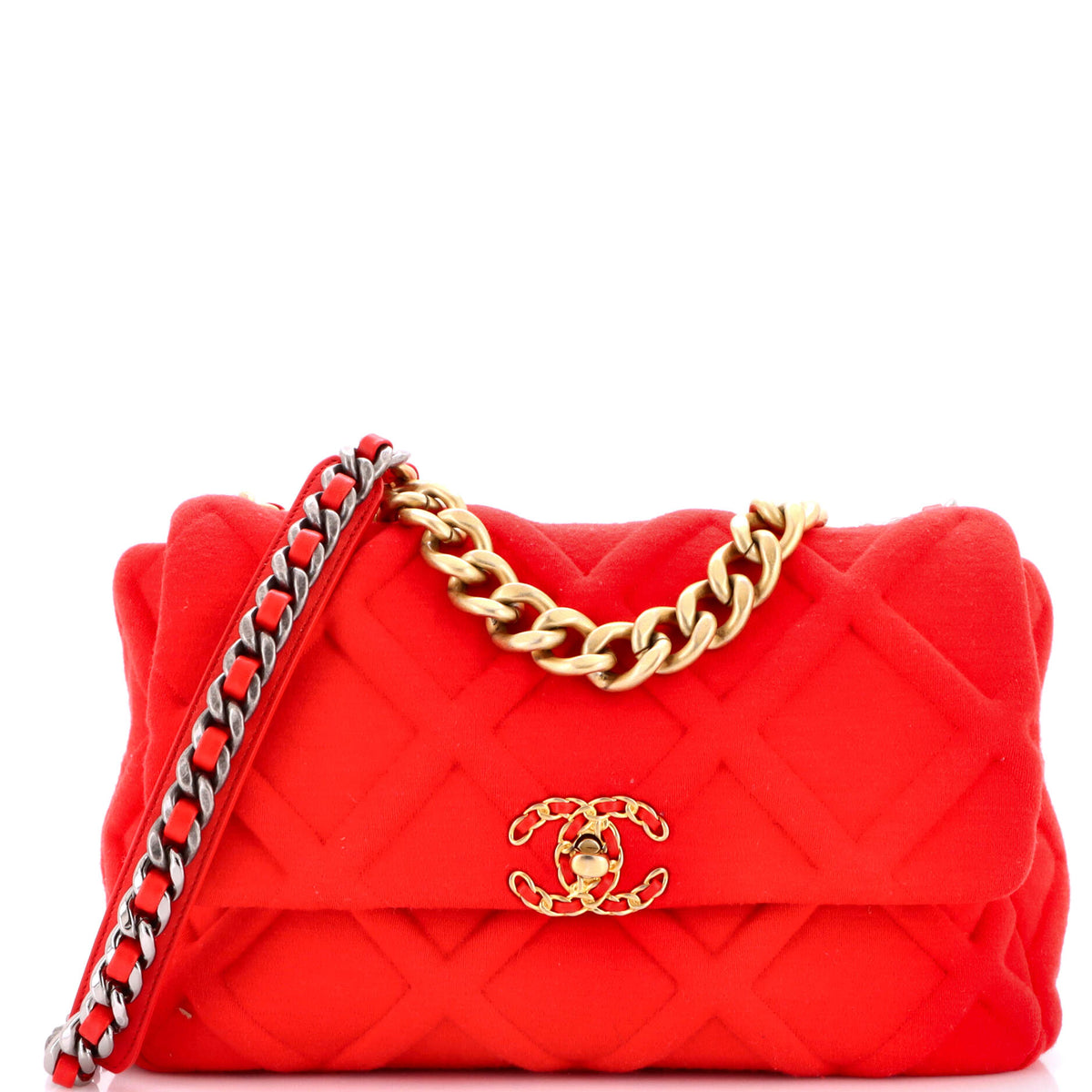 Chanel CHANEL 19 Flap Bag Quilted Jersey Large