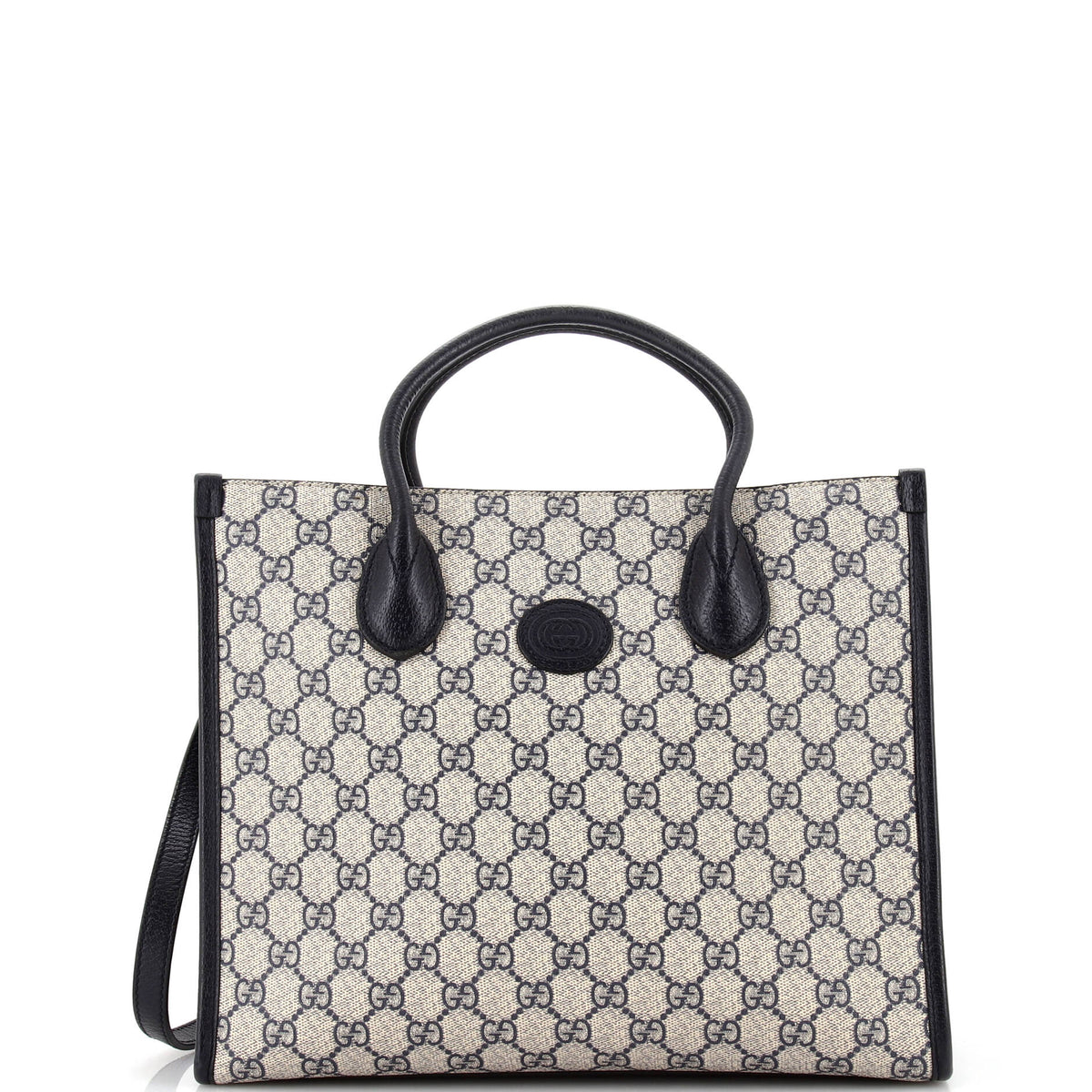 Gucci GUCCI Structured Top Handle Open Tote GG Coated Canvas Small