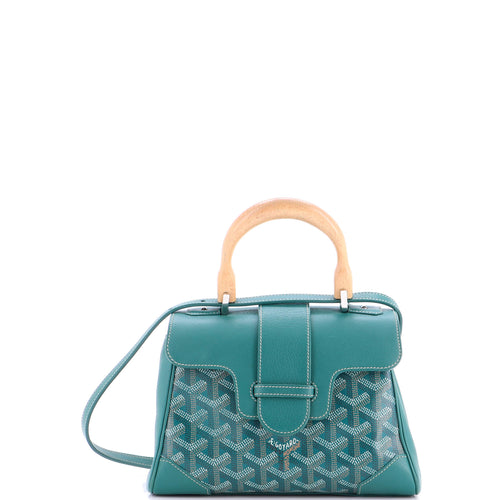 GOYARD Saigon Top Handle Bag Coated Canvas with Leather Mini