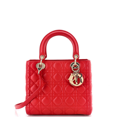 Lady Dior Bag Cannage Quilt Lambskin Medium