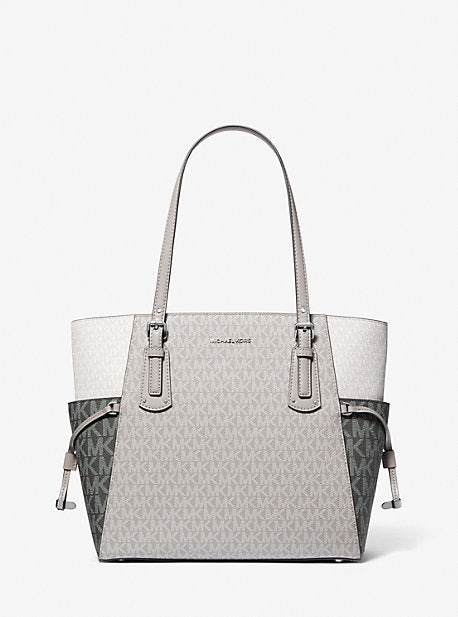 Michael Kors MK Voyager Small Color-Block Logo Tote Bag - Grey - Michael Kors