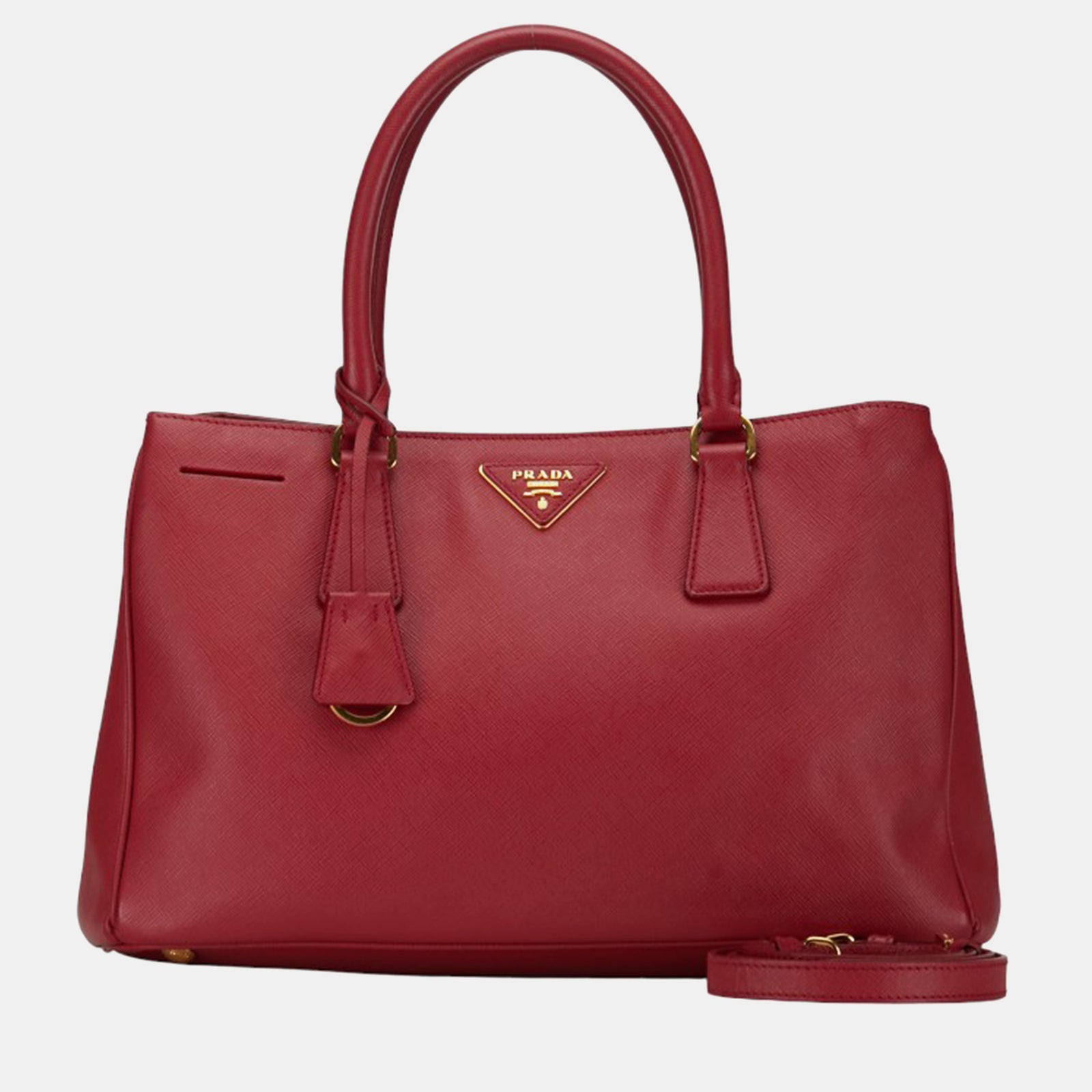 Prada Red Leather Galleria Tote Bag