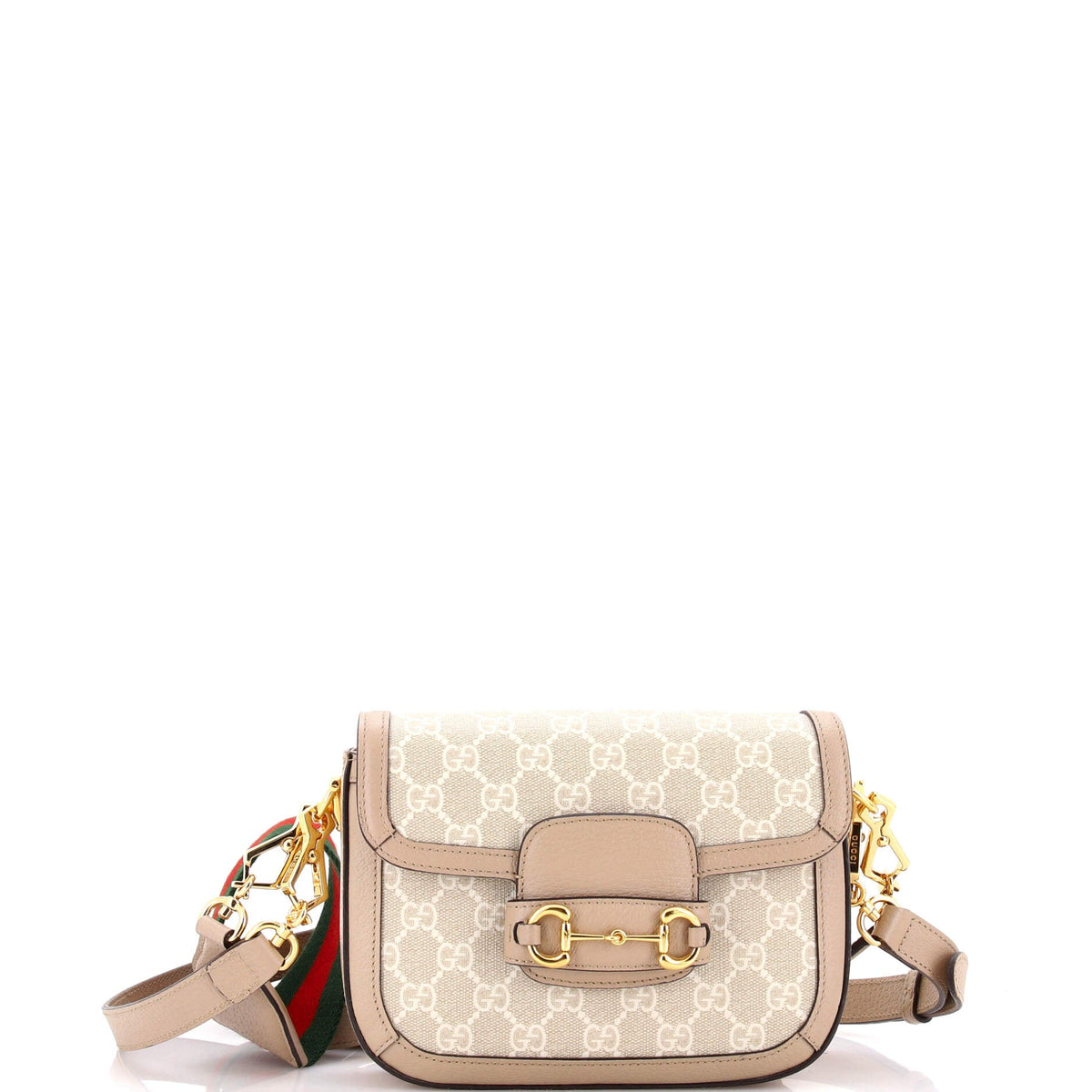 Gucci GUCCI Horsebit 1955 Shoulder Bag GG Coated Canvas with Leather Mini