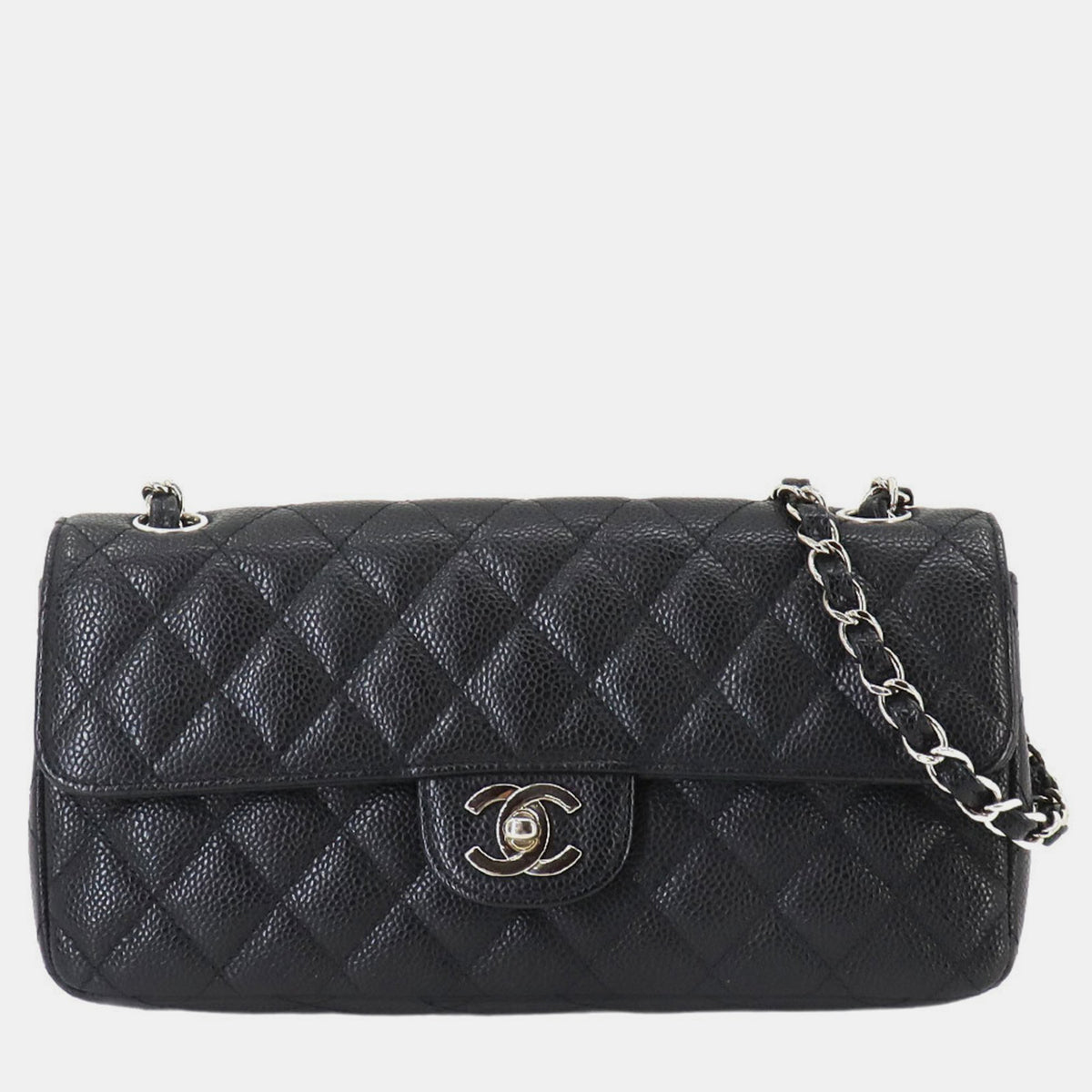 Chanel Black Caviar Skin Matelasse Chain Shoulder Bag