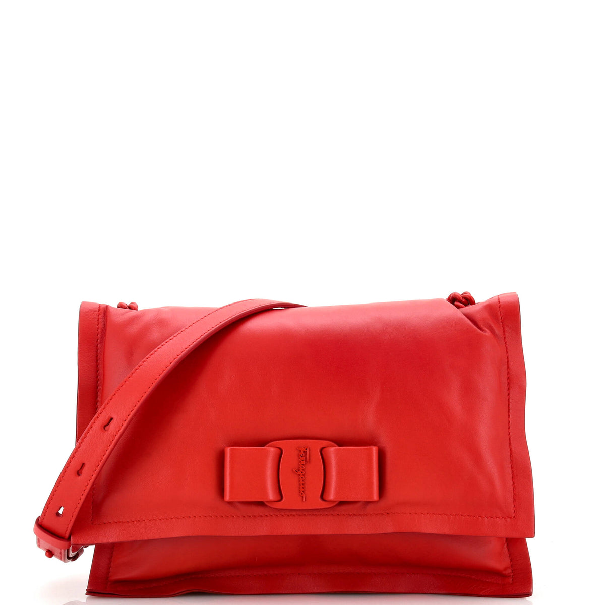 Salvatore Ferragamo Viva Bow Flap Bag Leather Small