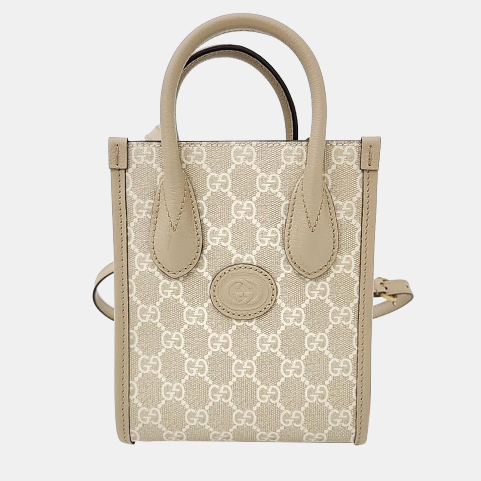 Gucci Beige Tone Interlocking G Mini Tote Bag (671623)