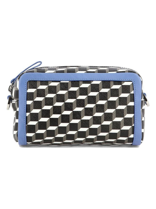 Women's "cube Box" Crossbody Bag in Blue | SV05 Color NCANVAS Color CUBE Color GRAIN Color CALF Color BLACK Color WHITE Color BLUE