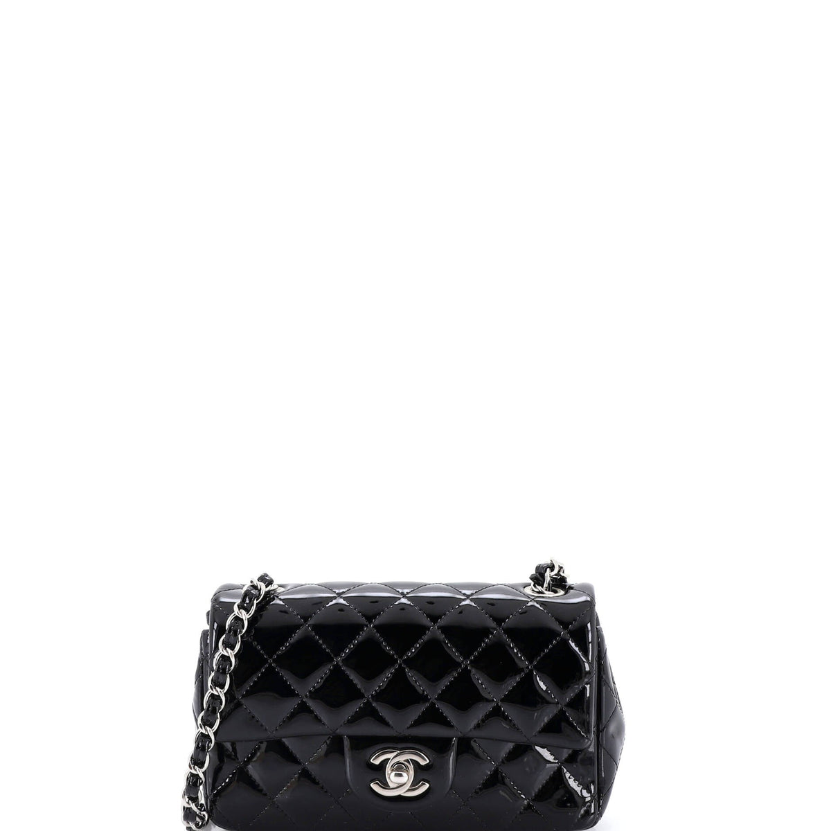 Chanel CHANEL Classic Single Flap Bag Quilted Patent Mini