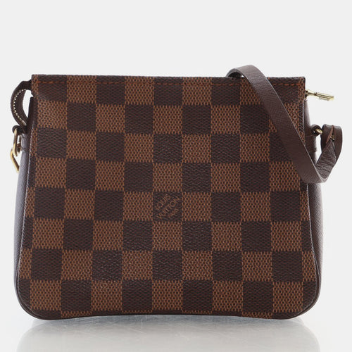 Brown Damier Ebene Canvas Trousse Pochette Shoulder Bag